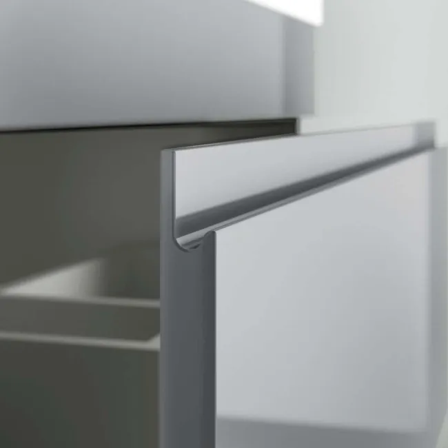 Trent Stone Grey Double Wall Hung Drawer Vanity with Marble Top & Oval Counter Top Basin 1200mm