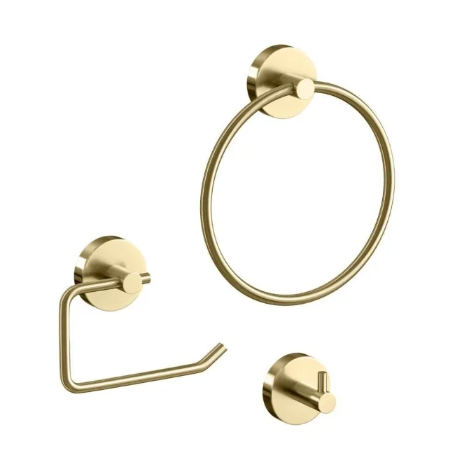 Sofia Brushed Brass 3 Pieces Accessory Set