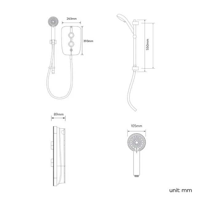 Aqualisa Lumi+ 10.5KW Chrome Electric Shower