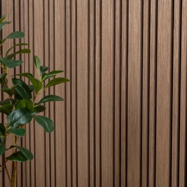 Trepanel Design® Smoked Oak Multi-Width Acoustic Wood Wall Panels