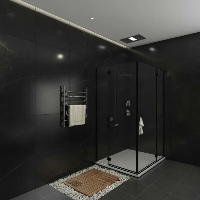 Trepanel Aqua Luxe® Black Marble Effect Embossed Satin SPC Wall Panel 4 Pack (Covers 2.80 SQM)