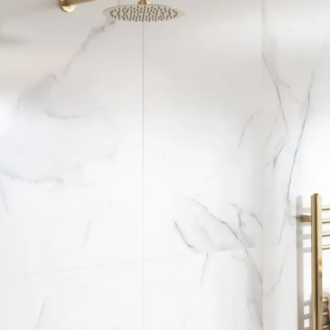 Trepanel Aqua Luxe®Bold Carrara Marble Effect Satin Embossed SPC Wall Panel 4 Pack (Covers 2.80 SQM)