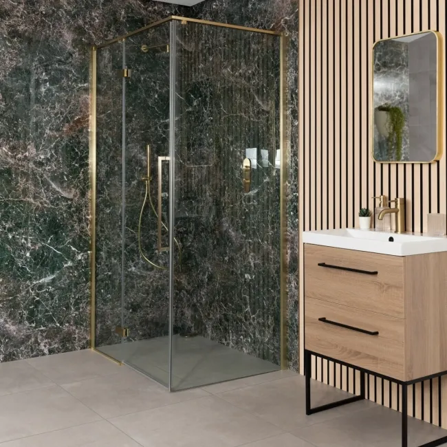 Trepanel Aqua Luxe® Green Dramatic Marble Effect Embossed Gloss SPC XXL Wall Panel