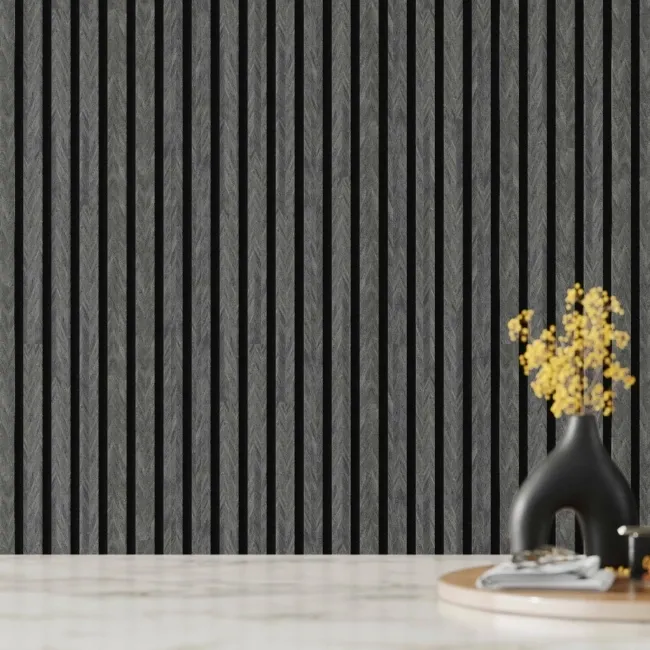 Trepanel® Chevron Noir Black Acoustic Wood Wall Panels