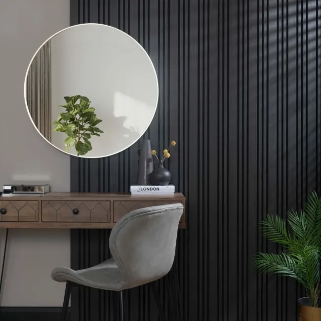 Trepanel Design® Noir Black Multi-Width Acoustic Wood Wall Panels