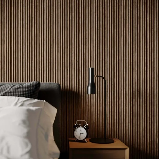Trepanel Flex® Smoked Oak Flexible Acoustic Wood Panels 2400x300