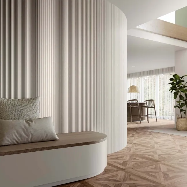 Trepanel Flex® White Flexible Acoustic Wood Panels 2400x300
