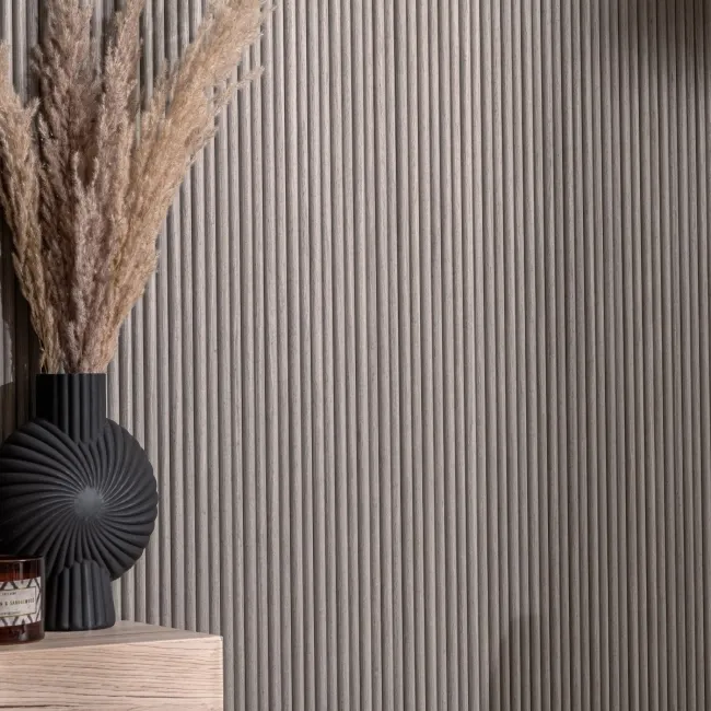 Trepanel Flex® Ash Grey Flexible Acoustic Wood Panels 2400x300