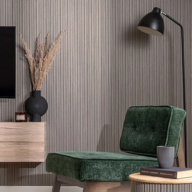 Trepanel Flex® Ash Grey Flexible Acoustic Wood Panels 2400x300