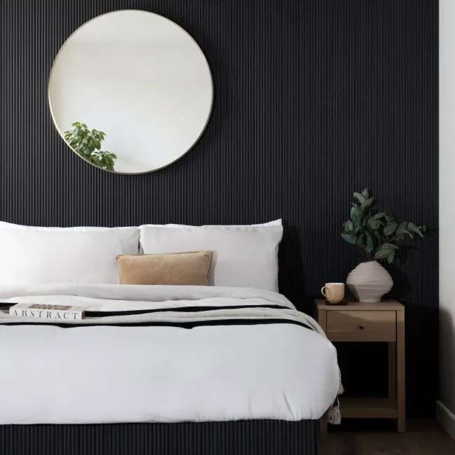 Trepanel Flex® Noir Black Flexible Acoustic Wood Panels 2400x300