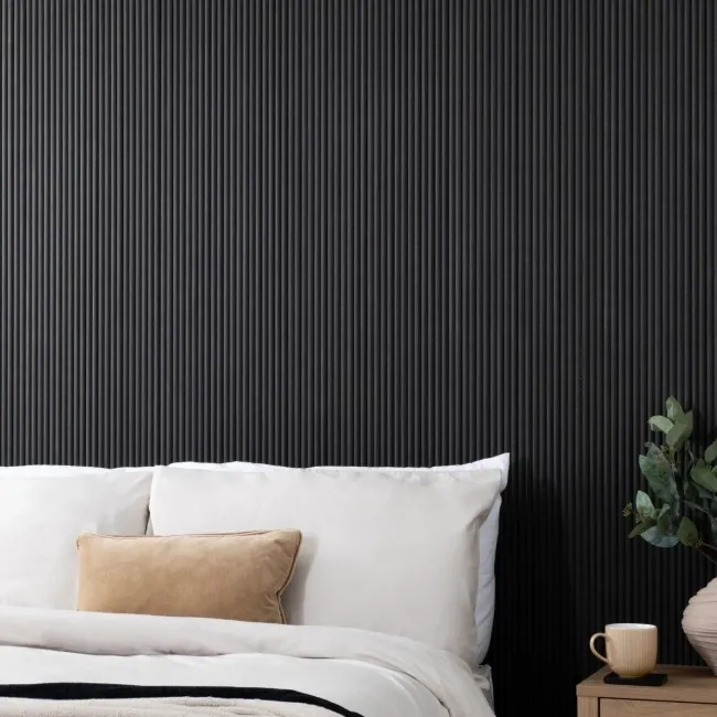 Trepanel Flex® Noir Black Flexible Acoustic Wood Panels 2400x300