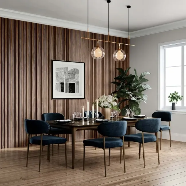 Trepanel Design® Autumn Brown Multi-Width Acoustic Wood Wall Panels