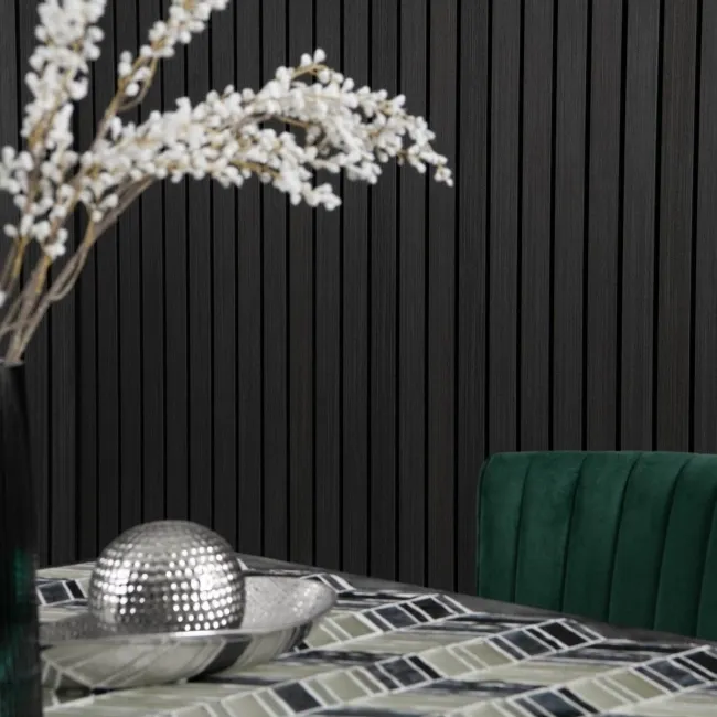 Trepanel® Noir Black Wide Slat Acoustic Wood Wall Panels