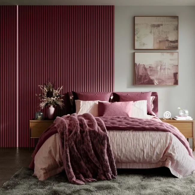 Trepanel® Windsor Wine Red Matt Acoustic Wall Panels