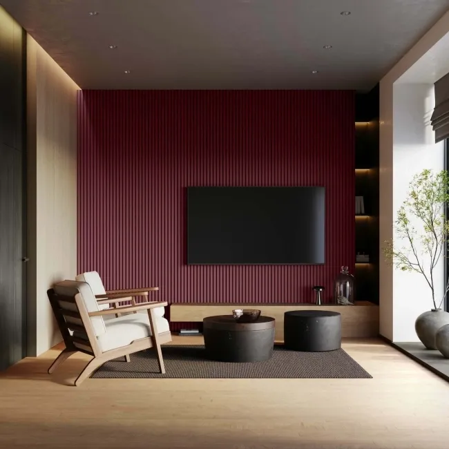 Trepanel® Windsor Wine Red Matt Acoustic Wall Panels