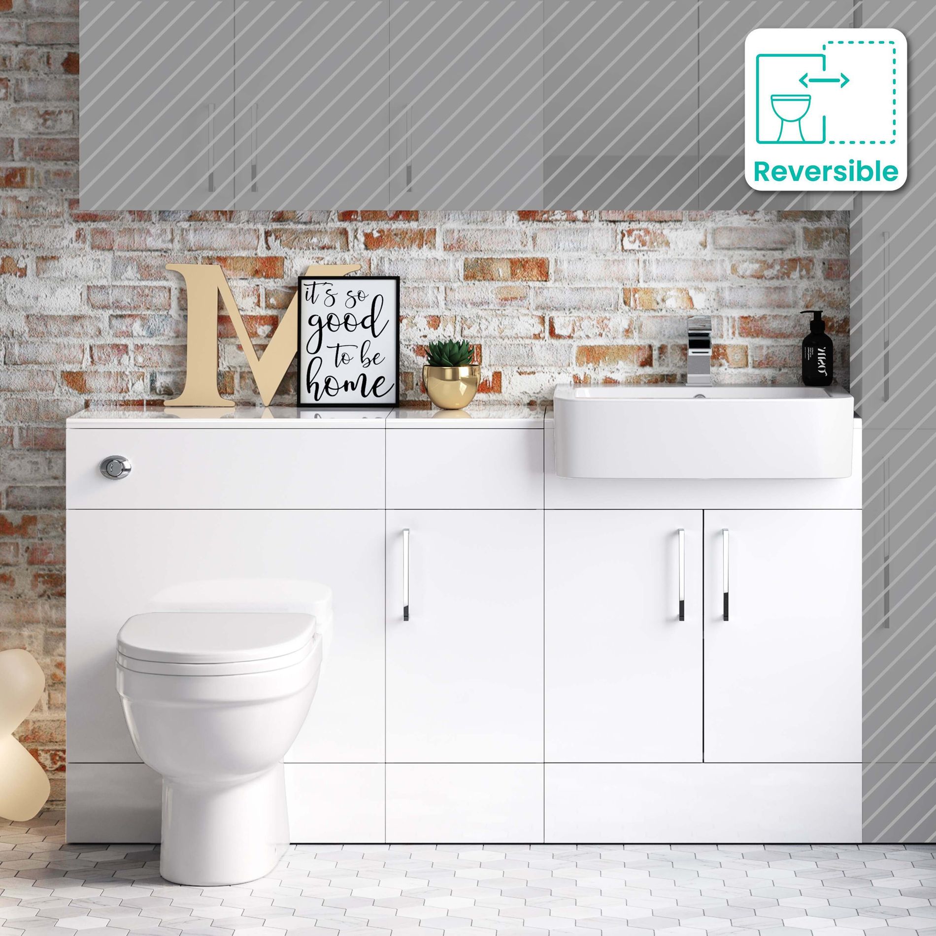 Black Ash Wood Floor Standing Cloakroom Bathroom 400mm Vanity Unit With Reversible Ceramic Basin 