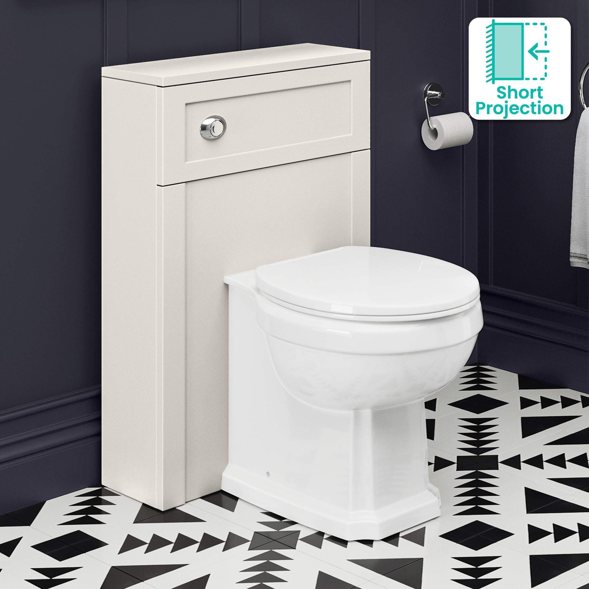 Modern Toilet Unit BTW Back To Wall Bathroom Cloakroom Furniture Matte White 