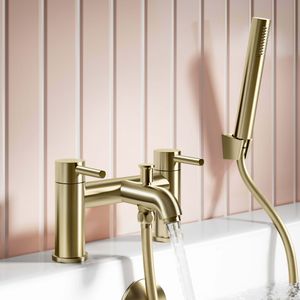 Trent Brushed Brass Bath Filler & Handheld Shower