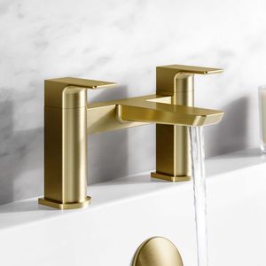 Soar Brushed Brass Bath Filler