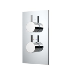 Lismore Essential Chrome Round Thermostatic Shower Valve - 2 Outlets
