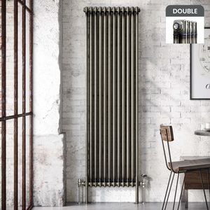 Athens Raw Metal Double Column Vertical Traditional Radiator 1800x560mm