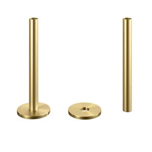 Brushed Brass Pipe Connectors For Heated Towel Rails & Radiators (Pair) 150mm