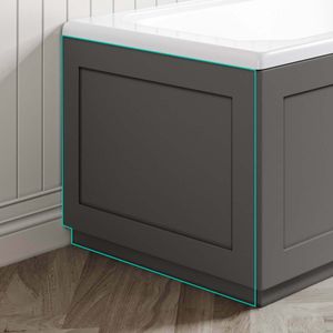Traditional Graphite Grey Wooden Bath End Panel 680mm