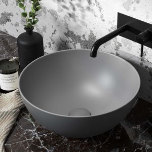 Oakland Cement Grey Round Counter Top Basin 355mm