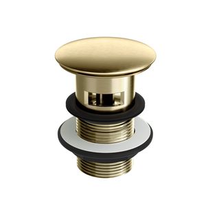 Brushed Brass Dome Top Pop Up Basin Waste - Slotted