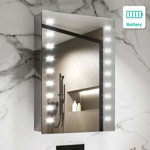 Madison Battery Operated Illuminated LED Mirror Cabinet 700x500mm