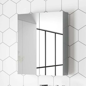 Stone Grey Mirror Cabinet 500mm