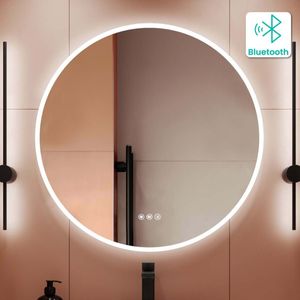 Aria Round Illuminated LED Mirror With BLUETOOTH Speaker 800mm