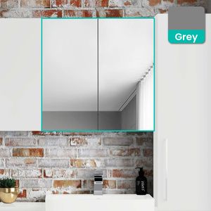 Stone Grey Mirror Cabinet 600mm