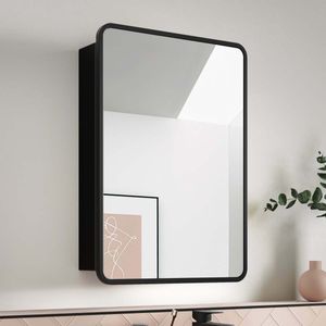 Olivia Black Framed Mirror Cabinet 710x500mm