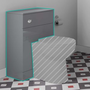 Quartz Stone Grey Back To Wall Toilet Unit 500mm