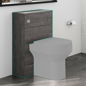Harper Charcoal Elm Back To Wall Toilet Unit 500mm