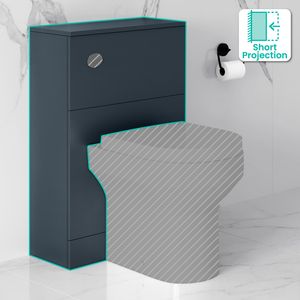 Inky Blue Slimline Back To Wall Toilet Unit 500mm