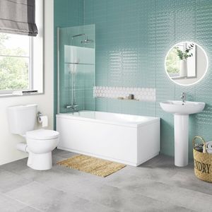 Austin Basin & Toilet Set with 1500mm Shower Bath Suite