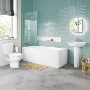Austin Basin & Toilet Set with 1700mm Shower Bath Suite