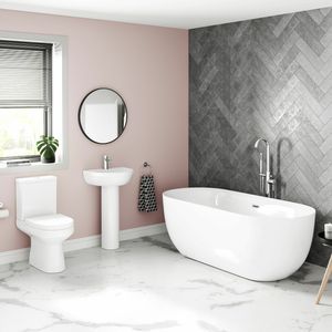 Denver Basin & Toilet Set with 1700mm Freestanding Bath Suite