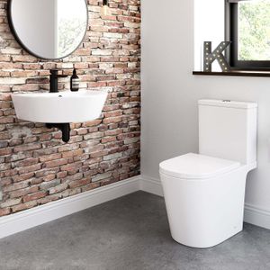 Boston Curved Wall Hung Basin and Rimless Toilet Set