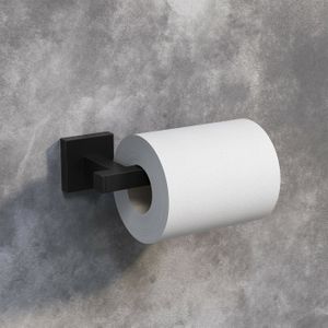 Isla Matt Black Square Toilet Roll Holder