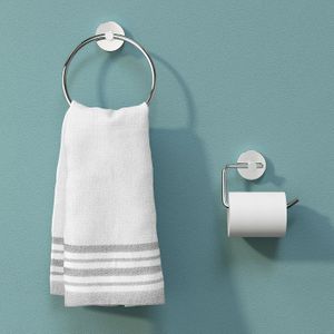 Sofia Chrome Toilet Roll Holder & Towel Ring