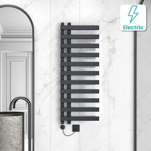 Palermo Electric Anthracite Designer Heated Towel Rail 1200x450mm