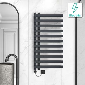 Palermo Electric Anthracite Designer Heated Towel Rail 1200x600mm