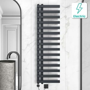 Palermo Electric Anthracite Designer Heated Towel Rail 1600x450mm