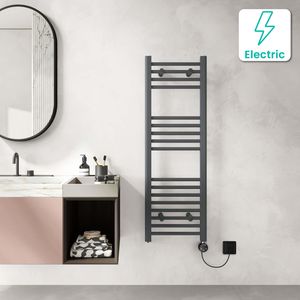 Barcelona Electric Anthracite Straight Heated Towel Rail 1200x400mm