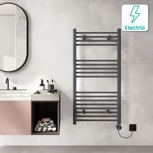 Barcelona Electric Anthracite Straight Heated Towel Rail 1200x600mm