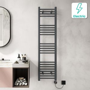Barcelona Electric Anthracite Straight Heated Towel Rail 1600x400mm