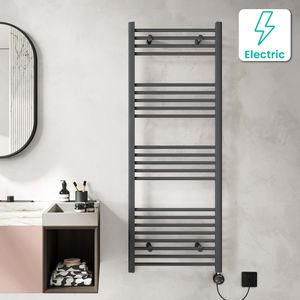 Barcelona Electric Anthracite Straight Heated Towel Rail 1600x600mm